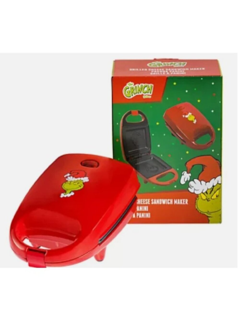 The Grinch Dr. Seuss Grilled Cheese Panini Sandwich Maker Holiday Christmas NEW